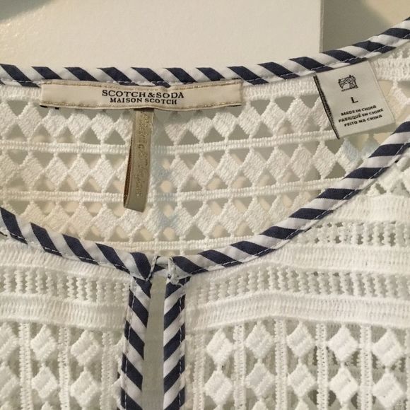 SCOTCH&SODA| Crochet Stripe Bell Sleeve Top - Picture 11 of 11